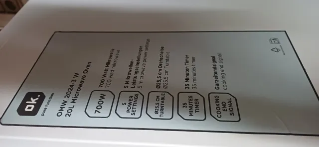 Microondas blanco OK.