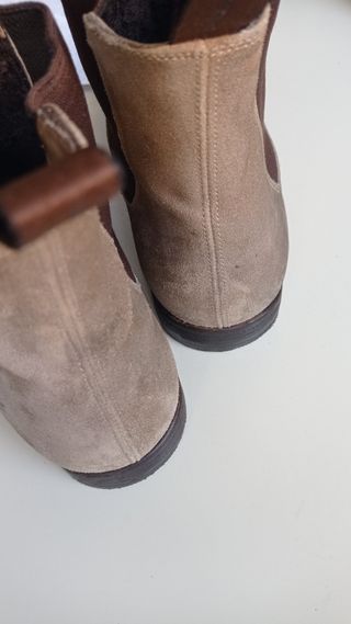Santoni Stivaletti Pelle Scamosciata Beige N.44