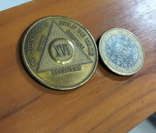 2 Monete in Bronzo Alcolisti Anonimi collezione