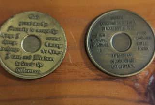 2 Monete in Bronzo Alcolisti Anonimi collezione