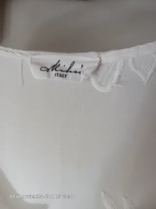 Túnica blanca ibicenca talla 40