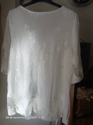 Túnica blanca ibicenca talla 40