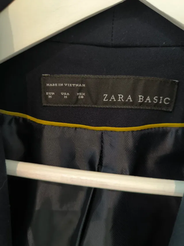 Abrigo Zara azul marino talla M