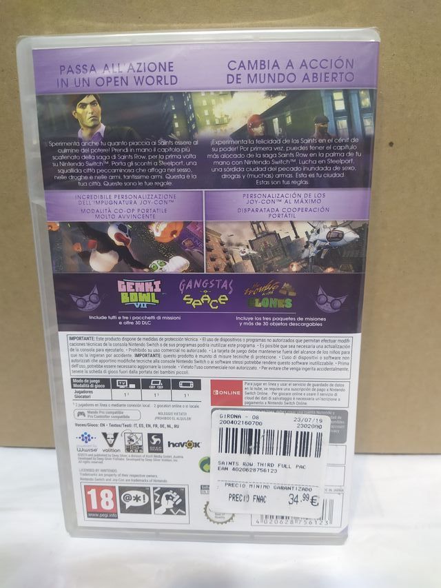 Saints Row The Third Full Package Nintendo Switch