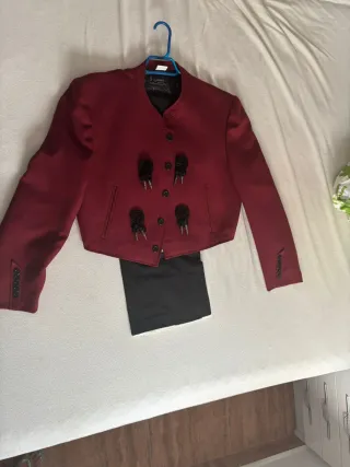 Traje de Flamenco Hombre Rojo y Negro