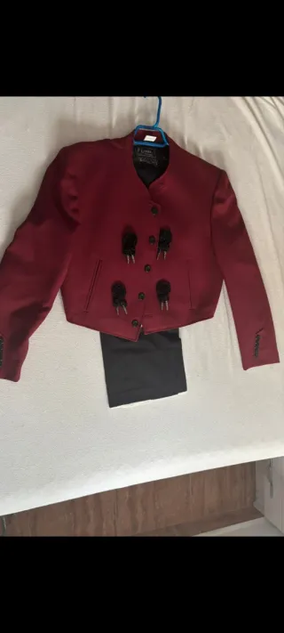 Traje de Flamenco Hombre Rojo y Negro