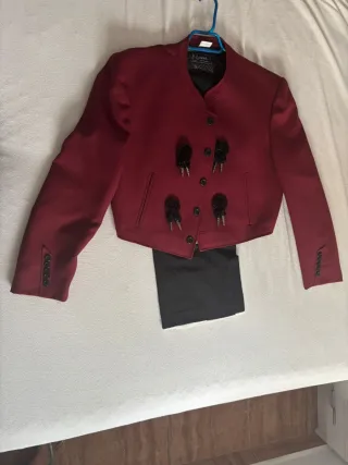Traje de Flamenco Hombre Rojo y Negro