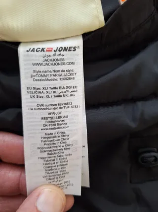 Parka Negra Originals Jack and Jones XL