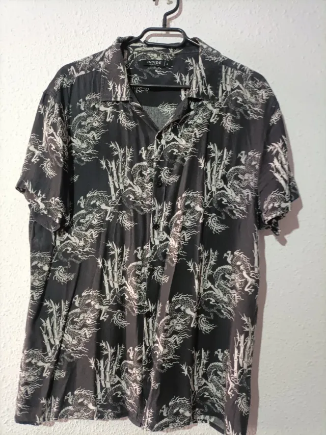 Camisa Chico Inside Talla L Estampado Dragones