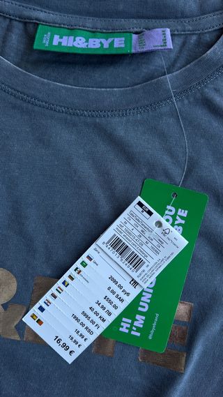 Camiseta gris manga larga HI&BYE