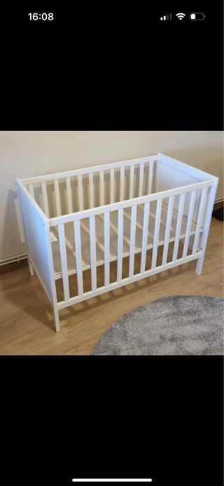 Cuna bebé blanca Ikea sundvik 60x120