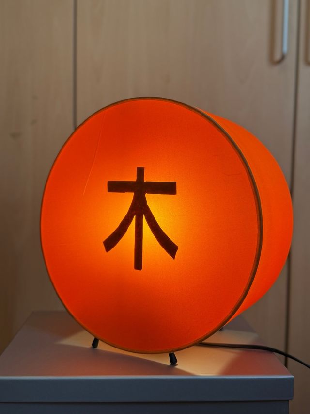 Lámpara asiática redonda tela