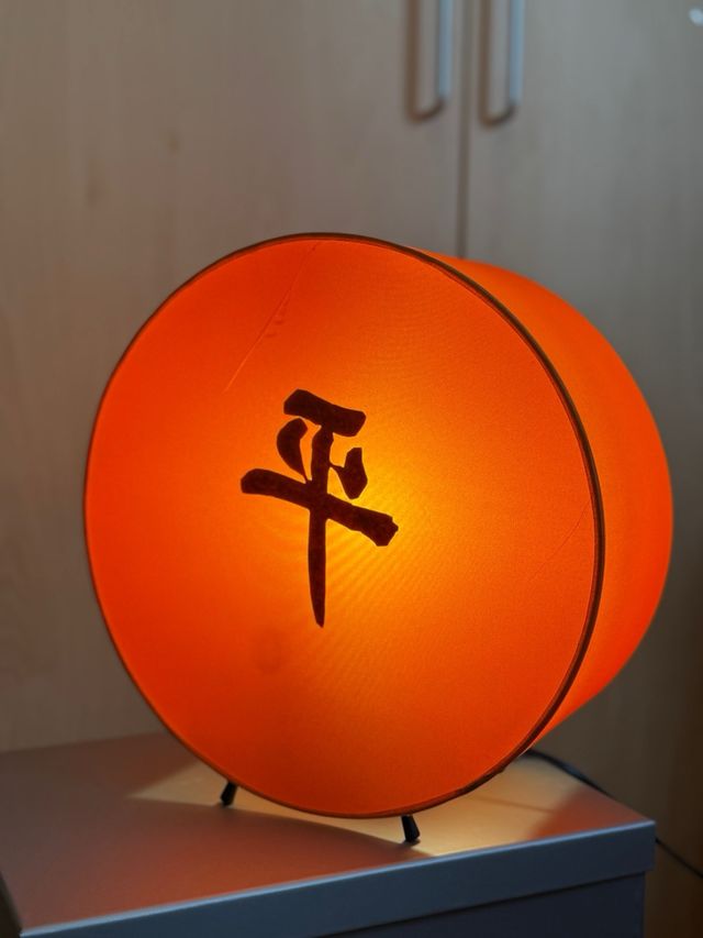 Lámpara asiática redonda tela