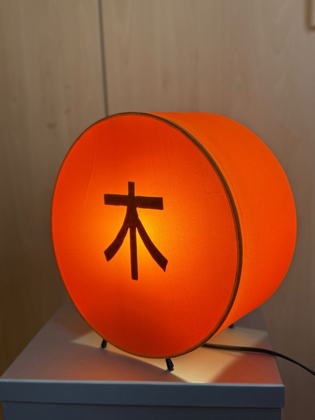 Lámpara asiática redonda tela