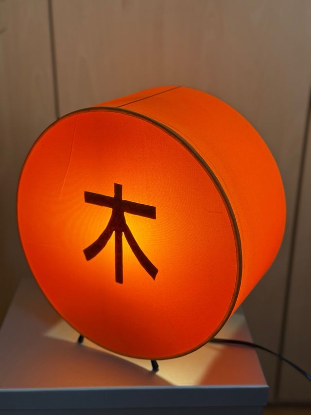 Lámpara asiática redonda tela