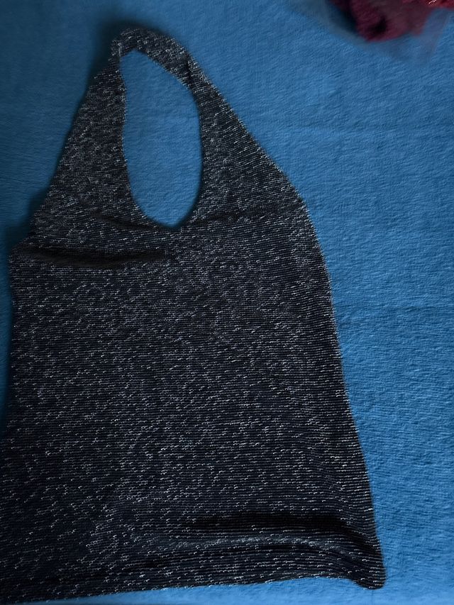 Top donna elegante nero/argento