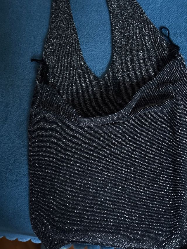 Top donna elegante nero/argento