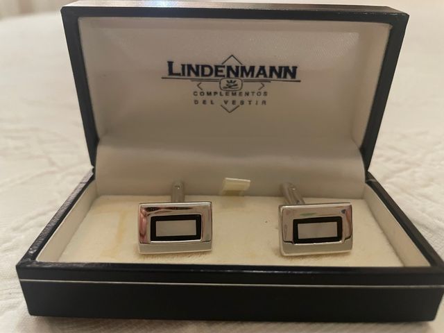 Gemelos Lindenmann Plata y Negro Rectangulares