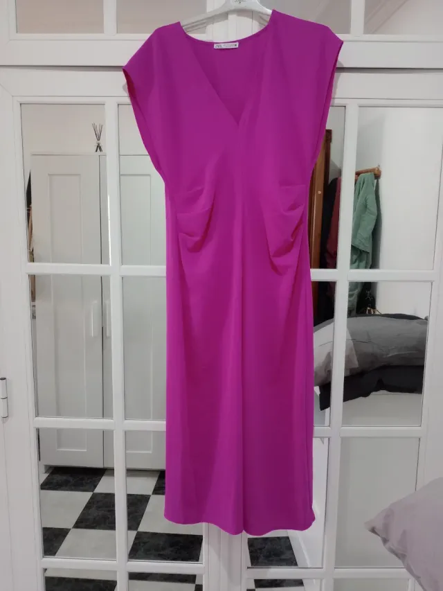 Vestido largo Zara rosa