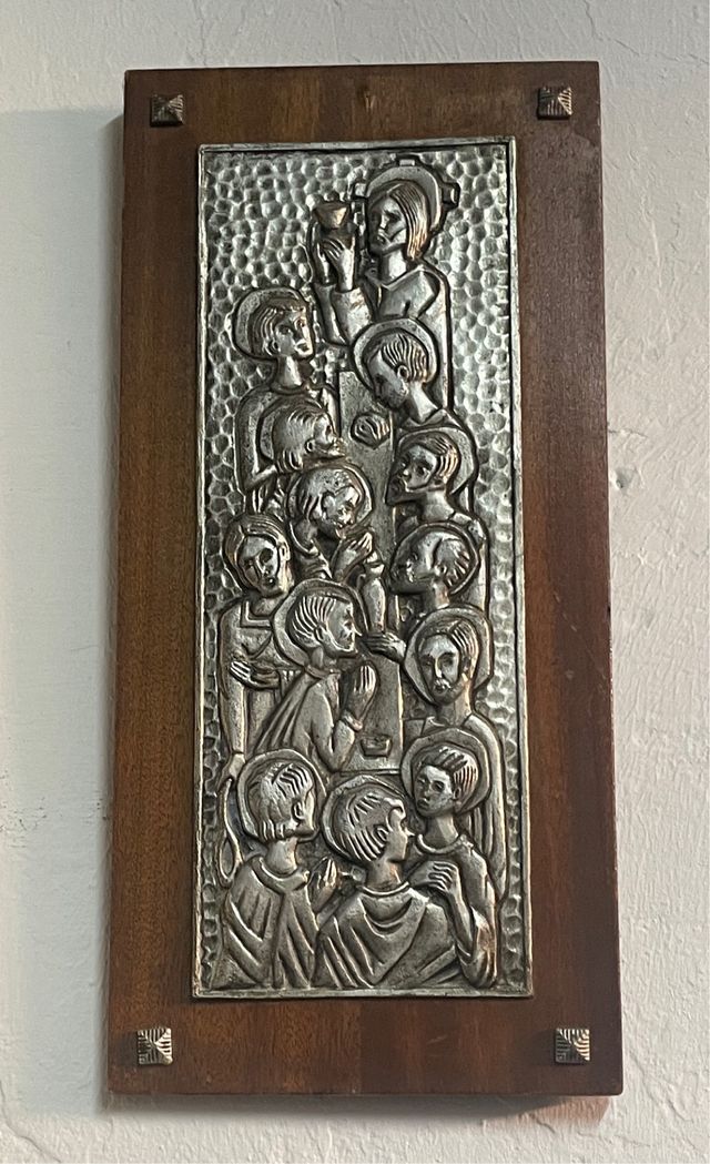 Cuadro religioso madera y metal