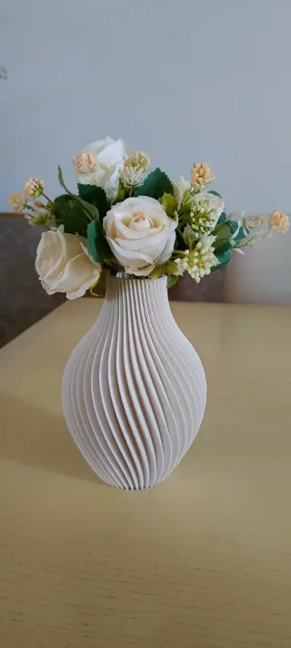 Vaso effetto pietra 3D beige nuovo.