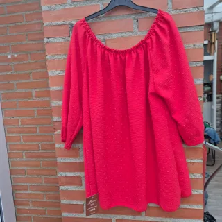 Camisa roja talla grande manga 3/4