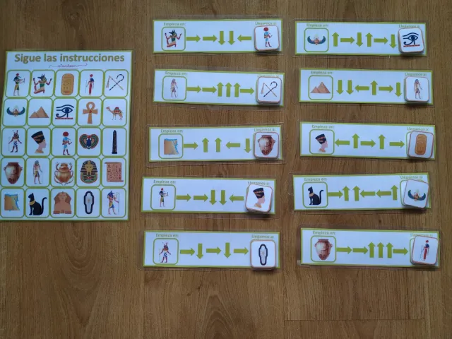 Juego instrucciones robótica temática de Egipto