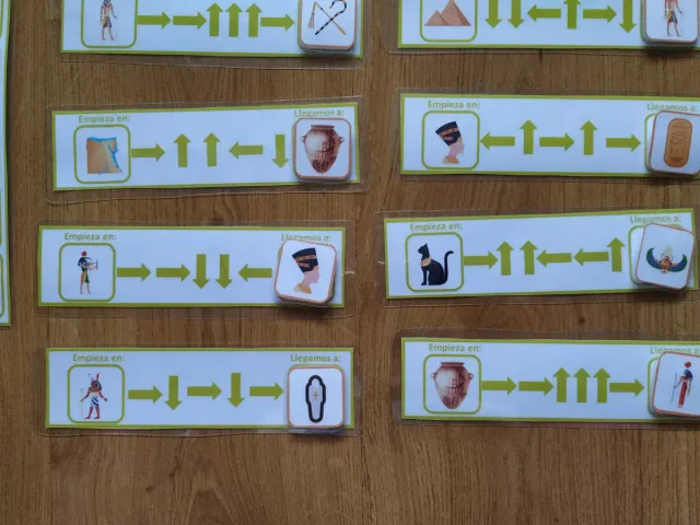 Juego instrucciones robótica temática de Egipto