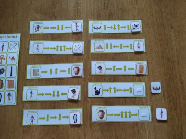 Juego instrucciones robótica temática de Egipto