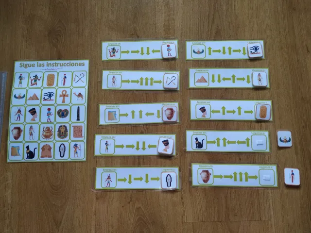 Juego instrucciones robótica temática de Egipto