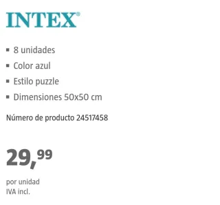Intex Estera Protección Suelo Puzzle Azul