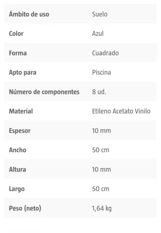 Intex Estera Protección Suelo Puzzle Azul