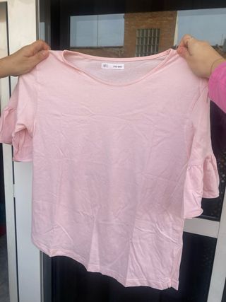 Camiseta rosa volantes Sfera talla M