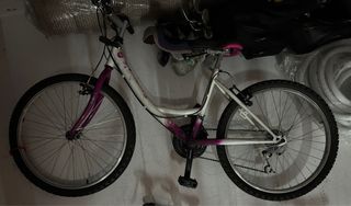 Bicicleta MTV Mujer Blanca y Morada niña 16 años