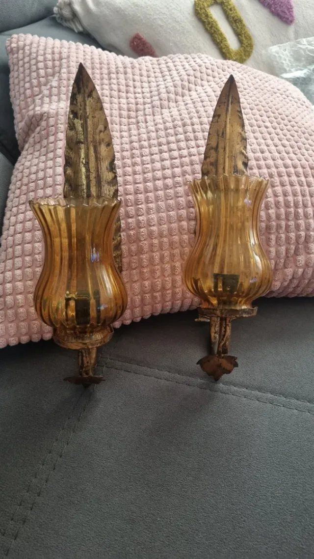 Apliques de pared dorados con cristal