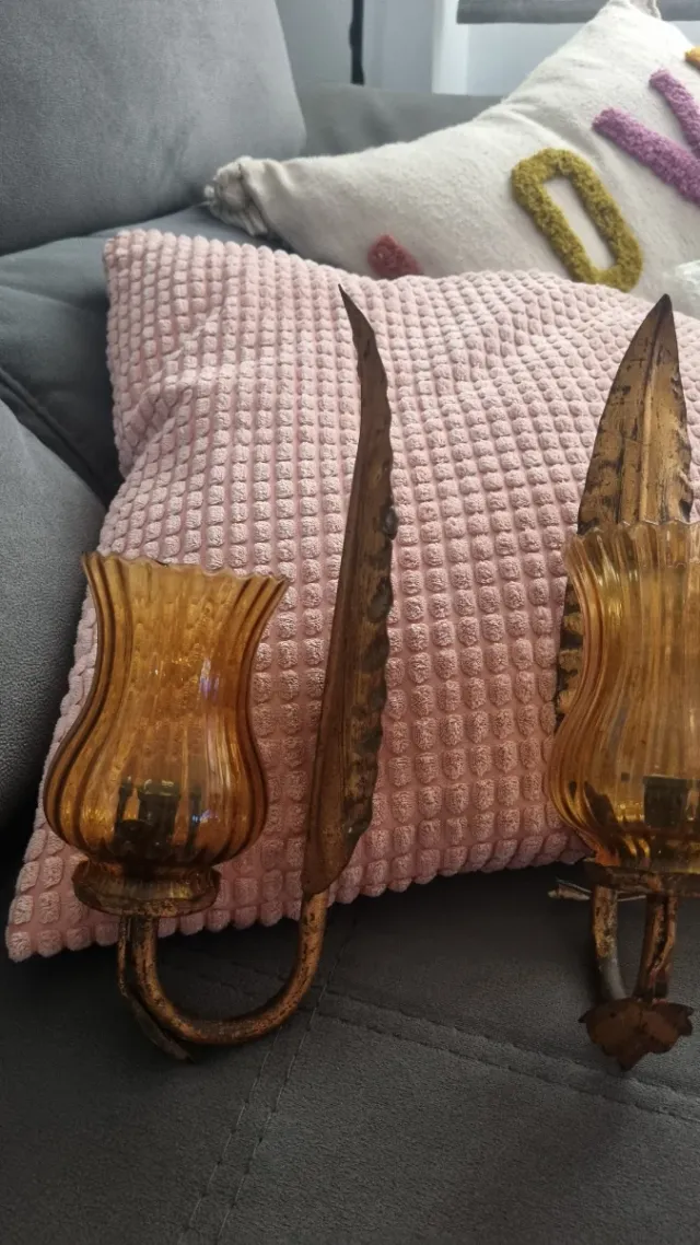 Apliques de pared dorados con cristal