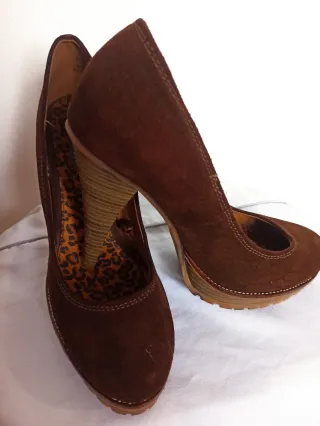 Scarpe tacco alto scamosciate marroni