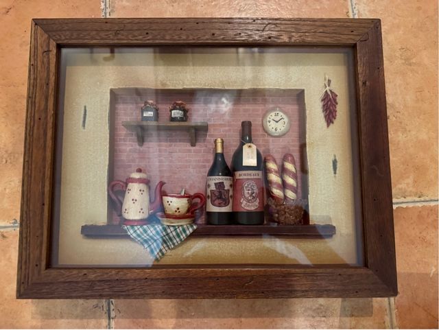 Cuadro Tridimensional Cocina Vintage de madera