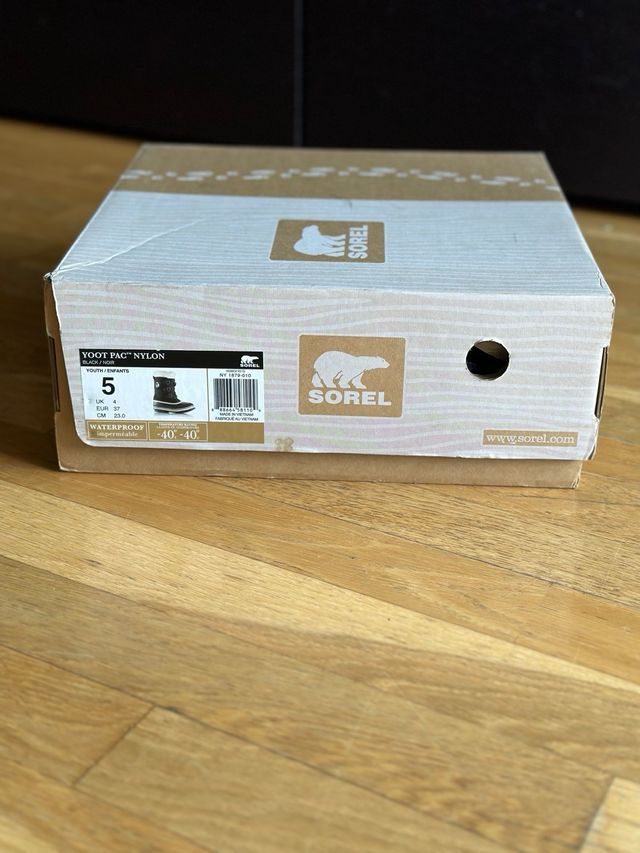 Botas Sorel Junior Negras Impermeables