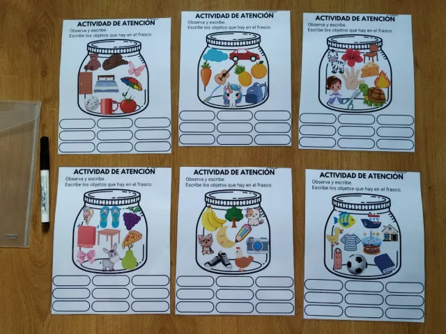 Juego atención y lectoescritura infantil