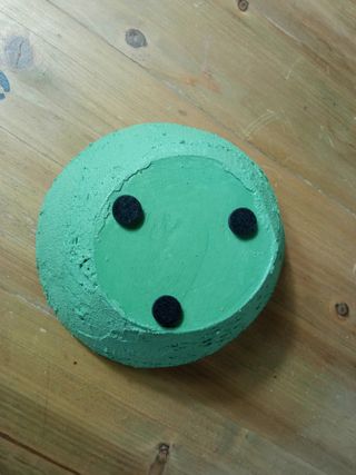 Pezzo di cemento ovale 18 cm rustico verde