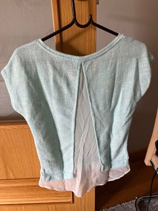 Camiseta manga corta azul y blanca