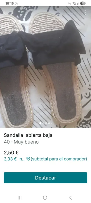 Sandalias planas negras y beige talla 40