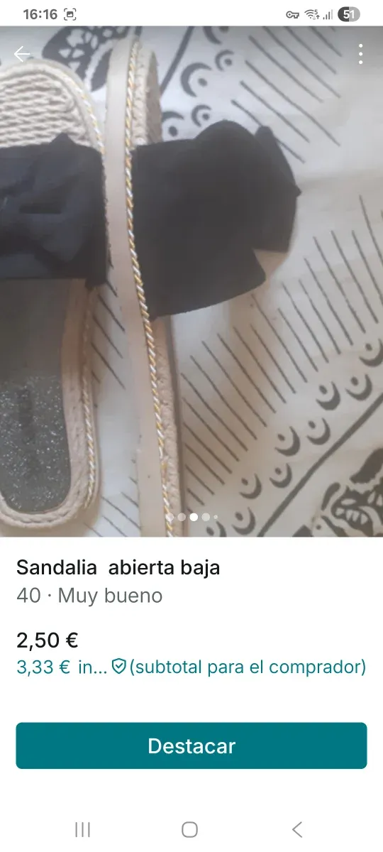 Sandalias planas negras y beige talla 40