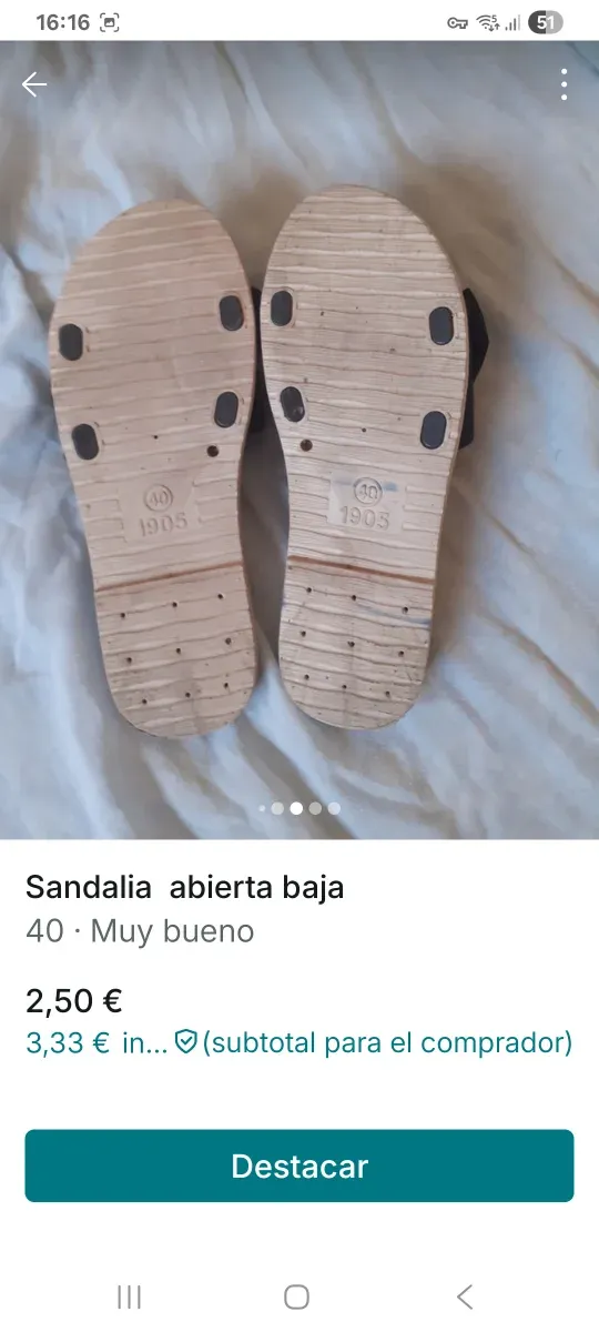 Sandalias planas negras y beige talla 40