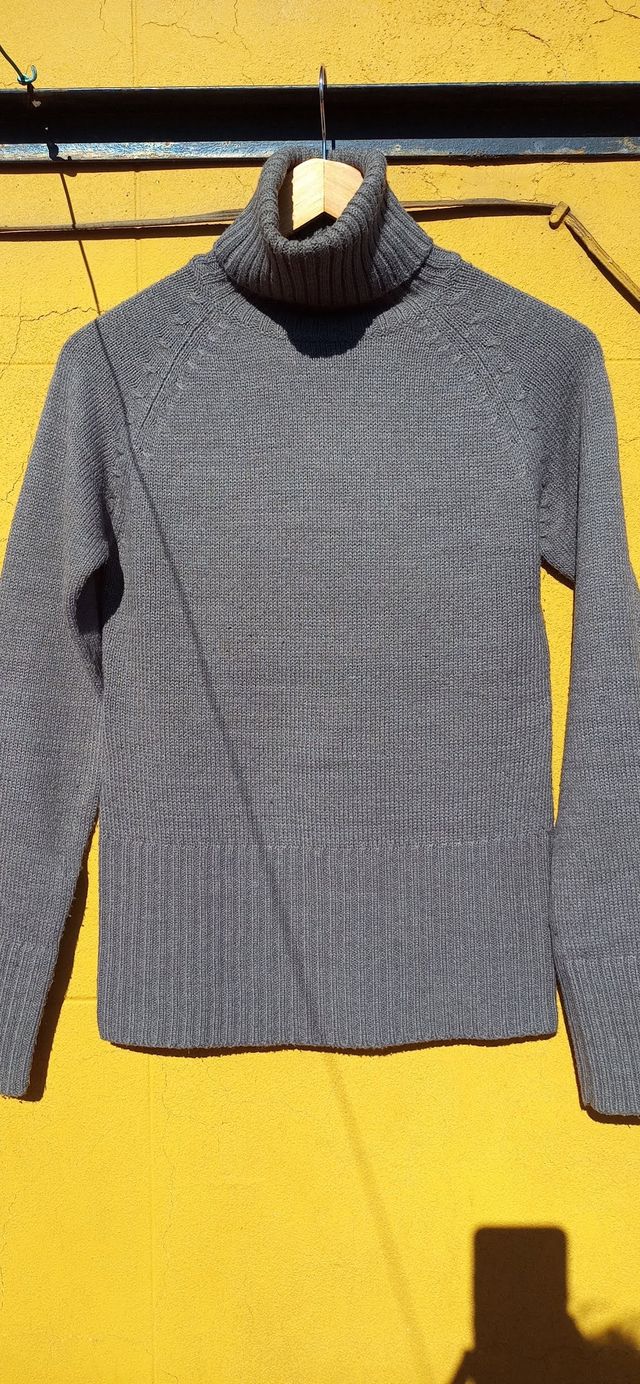 Jersey lana cuello alto gris