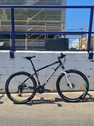 Bicicleta Rockrider MTB talla L Negra y Verde