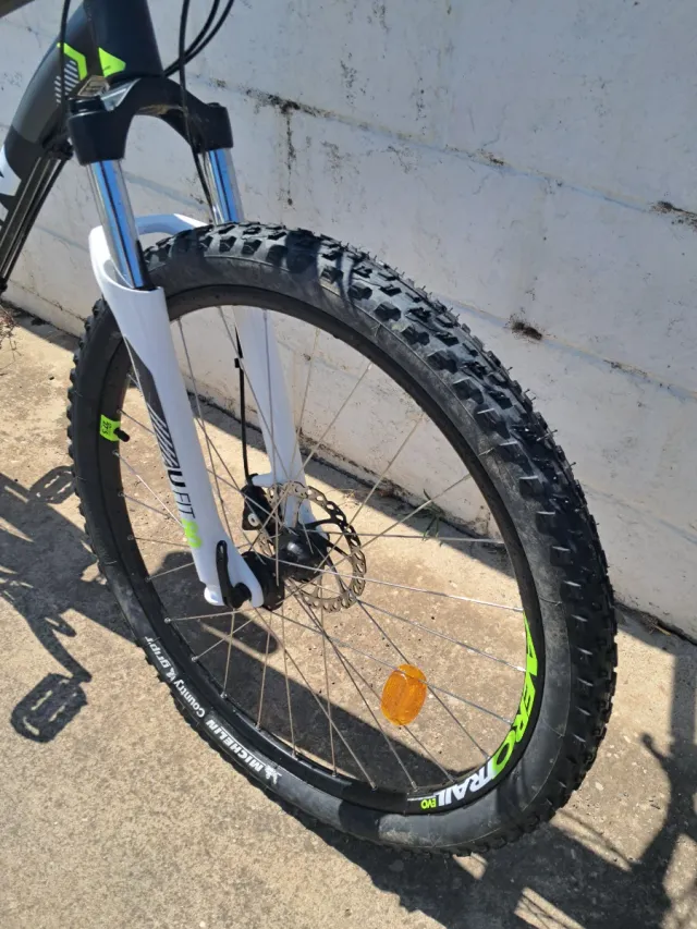 Bicicleta Rockrider MTB talla L Negra y Verde