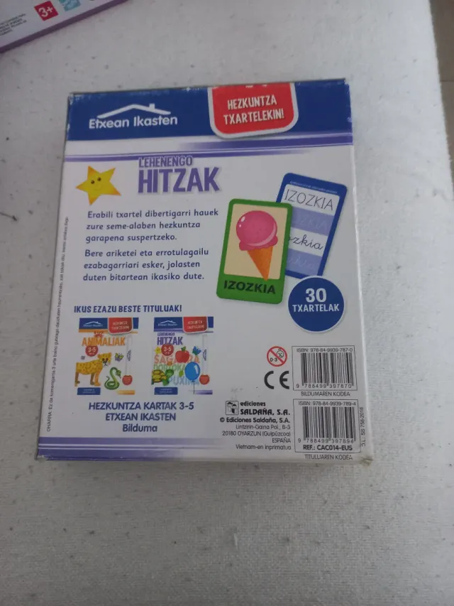 Lehenengo Hitzak (3-5 años) Hezkuntza txartelekin