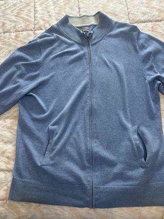 Jersey Emidio Tucci cremallera azul hombre algodón